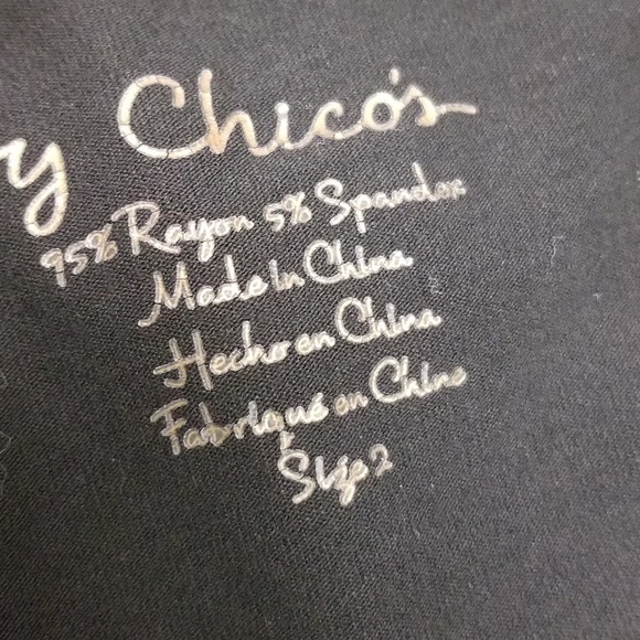 Chico's Black w/ Bronze Color Sequins Size 2 Top - Picture 4 of 7